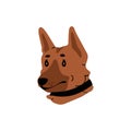 Cute German Shepherd avatar. Adorable face of Alsatian puppy. Happy sheepdog muzzle. Amusing herding, working, police