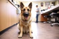 Cute german shepherd dog at vet clinic Royalty Free Stock Photo