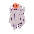 Cute Ghost Character as Flying Poltergeist Creature in Mask Vector Illustration Royalty Free Stock Photo