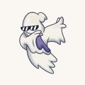 Cute ghost with dabbing poses cartoon