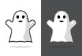 Cute ghost icon halloween boo vector illustration, funny ghost face Royalty Free Stock Photo