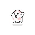 Cute ghost icon isolated on white backgrounds. - What you can use for logo designs simple Royalty Free Stock Photo