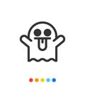 Cute ghost icon,Vector and Illustration Royalty Free Stock Photo