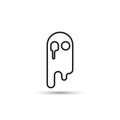 cute ghost icon on white background, halloween concept, horror, haunting, vector illustration Royalty Free Stock Photo