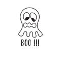 cute ghost icon on white background, halloween concept, horror, haunting, vector illustration Royalty Free Stock Photo