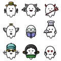 The cute ghost of the mascot bundle set