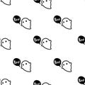 Cute ghost seamless pattern vector Halloween background. Vector illustration