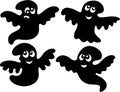 Cute ghost silhouettes Royalty Free Stock Photo