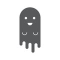 Cute ghost, simple style halloween banner, vector illustration