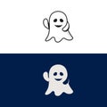 cute ghost Vector icon design illustration Royalty Free Stock Photo