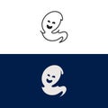 cute ghost Vector icon design illustration Royalty Free Stock Photo