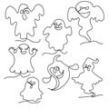 Cute Ghosts. Halloween design elements