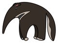 Cute Giant Anteaters Cartoon Color Illustration