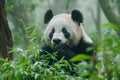 Cute giant panda eating .Generative Ai