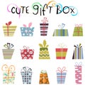 Cute gift box vector 2 Royalty Free Stock Photo
