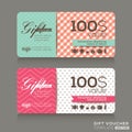 Cute gift voucher certificate coupon design template Royalty Free Stock Photo