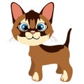 Cute ginger cat with blue eyes, cartoon pet