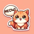 a cute ginger cat sticker in chibi styles