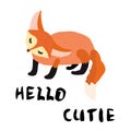 Cute ginger foxy cartoon character illustration