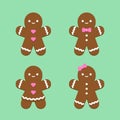 Chocolate Gingerbread Character with Red and Green Scarf Royalty Free Stock Photo