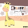 Cute giraffe from Africa vector illustration