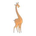 Cute giraffe animal. Cartoon colorful character illustration.