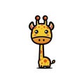 cute giraffe animal character is staring