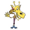 Cute Giraffe with bling ready for a race Royalty Free Stock Photo