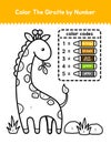 Cute Giraffe Color By Number Coloring Page For Children Royalty Free Stock Photo