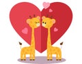 Cute giraffe couple in love Royalty Free Stock Photo