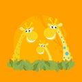 Cute giraffe family portrait Royalty Free Stock Photo