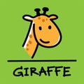 Cute giraffe hand-drawn style, vector illustration.