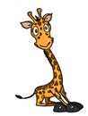 Cute giraffe illustration cartoon drawing illustration Royalty Free Stock Photo