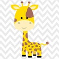 Cute giraffe isolated vector illustration