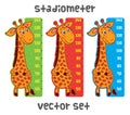 Cute giraffe meter wall from 50 to 140 centimeter