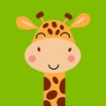 Cute Giraffe Portrait Vector Illustration Royalty Free Stock Photo