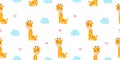 Cute Giraffe seamless baby pattern jungle Scandinavian animals