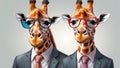 Cute giraffe wearing glasses a business suit professional creative stylish manager