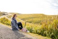 Cute girl at Area of Daikanbo observatory. Royalty Free Stock Photo