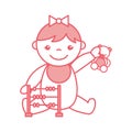 Cute girl baby with toys avatar character