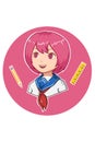 Cute girl wear uniform ready back to school cartoon illustration