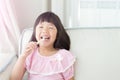 Cute girl brush teeth