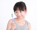 Cute girl brushing her teeth Royalty Free Stock Photo