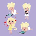 Cute girl cartoon character