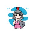 Cute girl character wearing gladiator costume