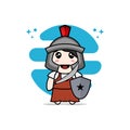 Cute girl character wearing gladiator costume
