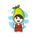 Cute girl character wearing mango costume