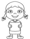 Cute girl child illustration cartoon drawing illustration cartoon drawing and white background