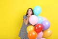 Girl with colored balloons Royalty Free Stock Photo