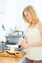 Cute Girl Cooking Royalty Free Stock Photo